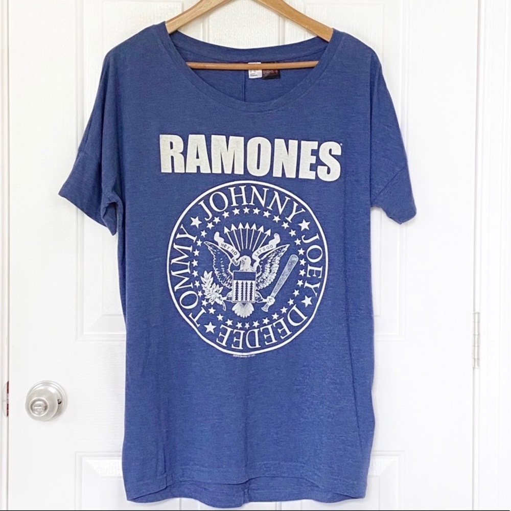 Ramones Oversized Rock Tunic Tee Blue XS